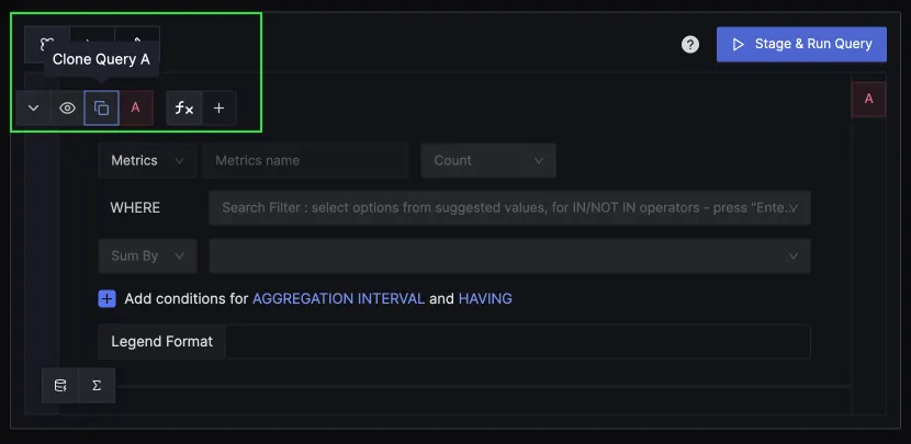 Clone a query to start building complex queries faster in our query builder